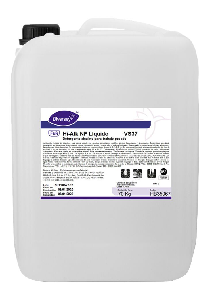 HI ALK NF 70kg - Detergente alcalino para trabajo pesado